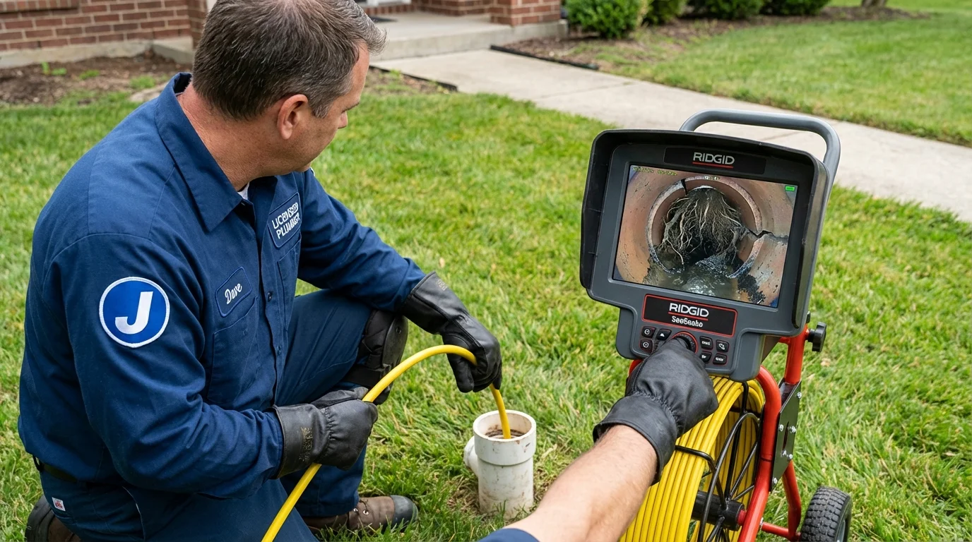 Sewer camera inspection being performed by Johns Plumbing LLC in Pemberville