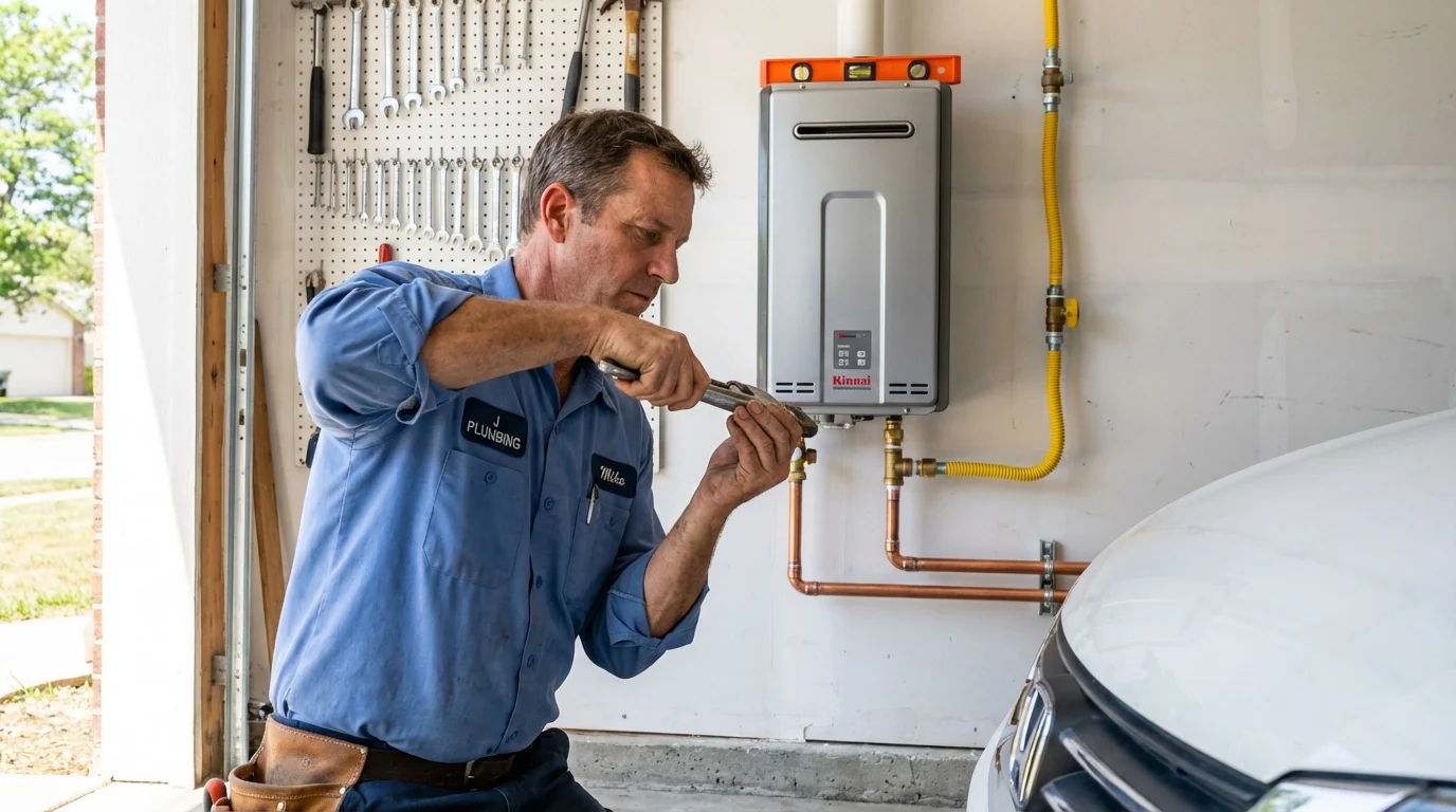 Tankless water heater installation by a Johns Plumbing LLC plumber in Pemberville